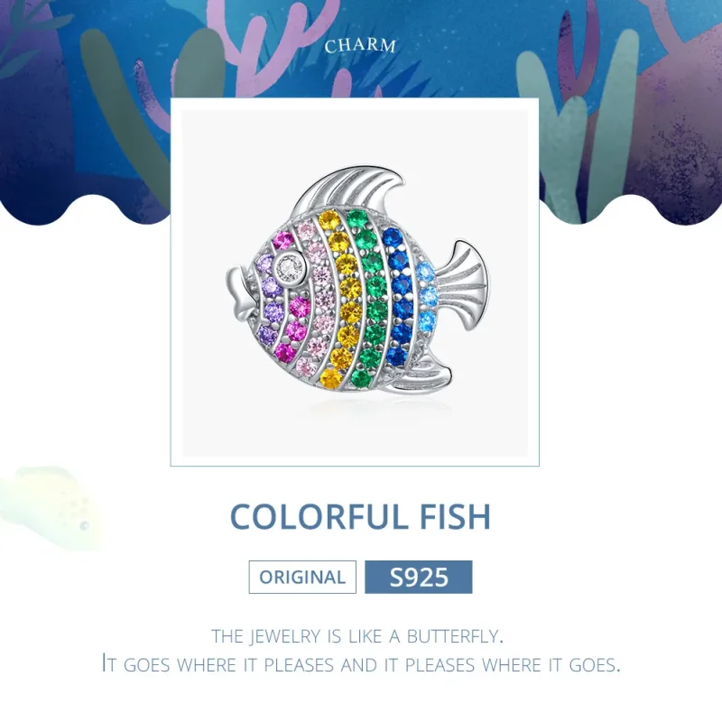 (image for) Pandora Style Silver Colorful Fish Charm - SCC1803 - View 6