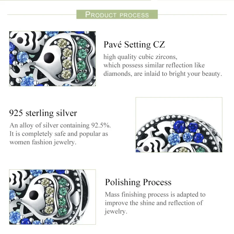 (image for) Pandora Style Silver Colorful Fish of The Underwater World Charm - SCC764 - View 7