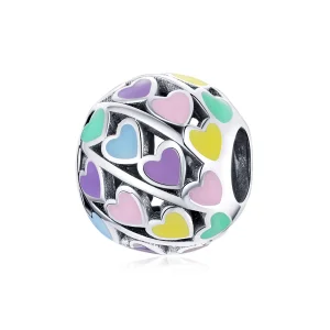 (image for) Pandora Style Silver Colorful Hearts Charm - SCC1758