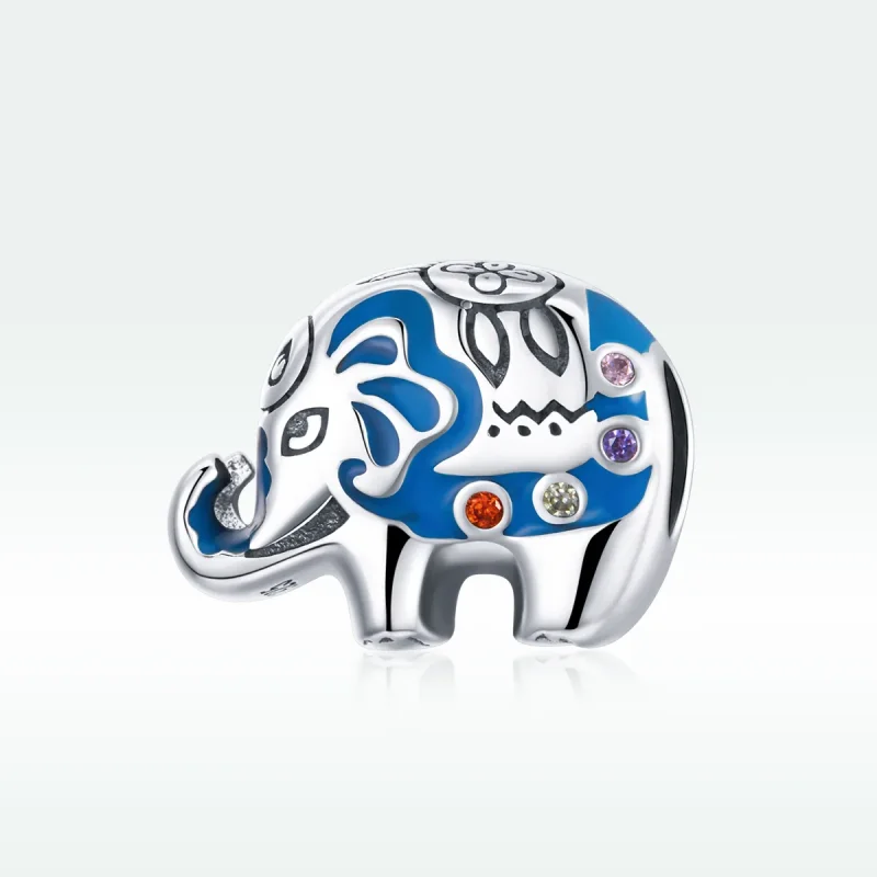 (image for) Pandora Style Silver Colorful Lovely Elephant Charm - SCC1821 - View 5