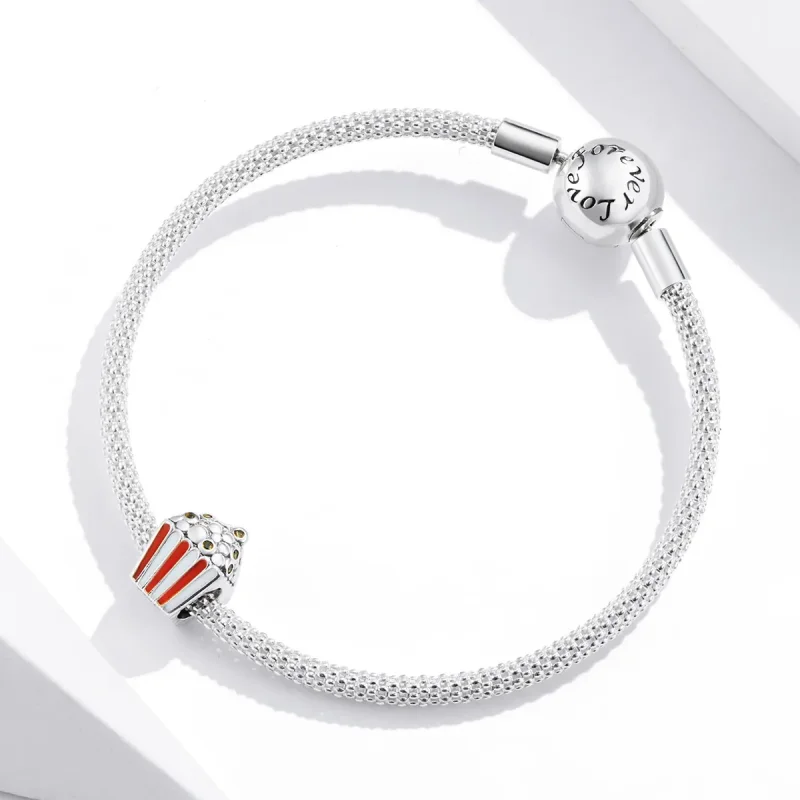 (image for) Pandora Style Silver Colorful Popcorn Charm - SCC1596 - View 4