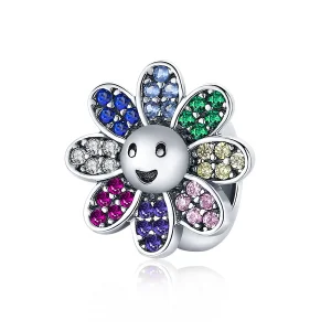 (image for) Pandora Style Silver Colorful Sunflower Charm - SCC1701