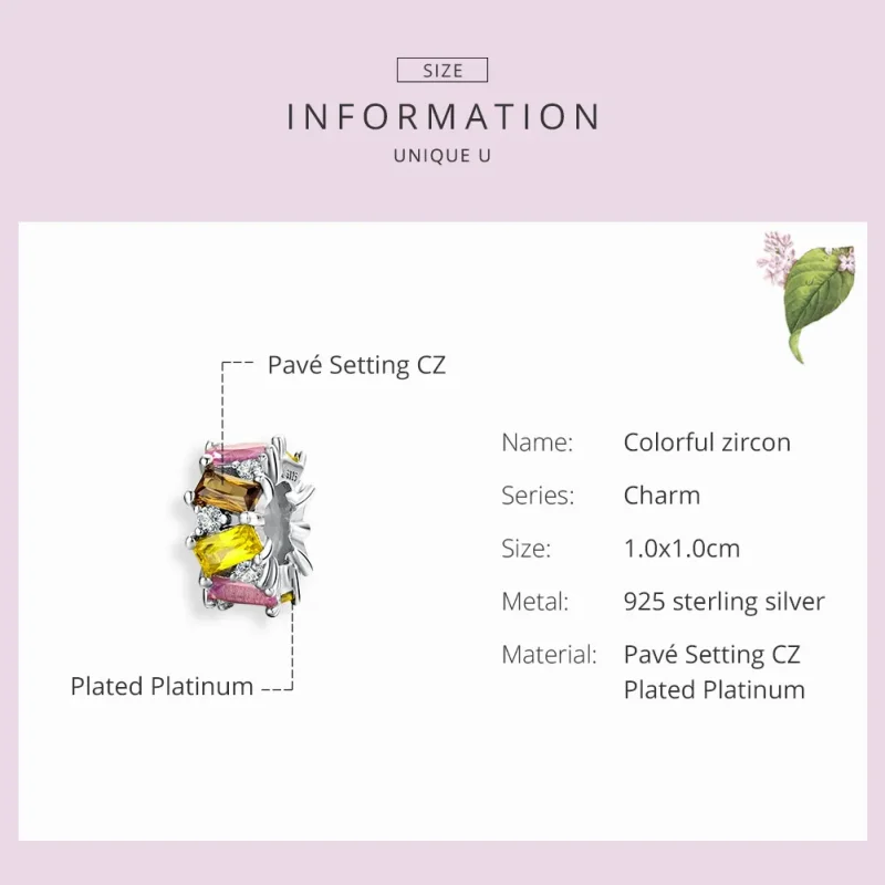 (image for) Pandora Style Silver Colorful Zirconium Spacer - SCC1182 - View 3