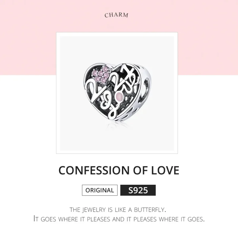 (image for) Pandora Style Silver Confession of Love 2021 Charm - SCC1743 - View 6