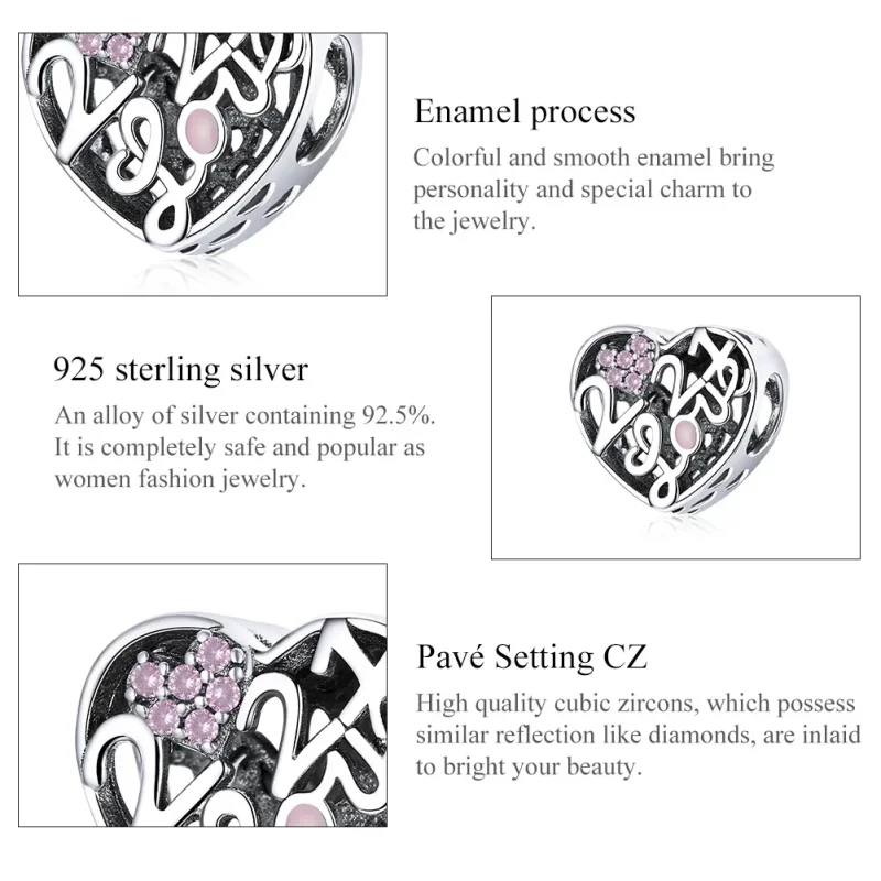 (image for) Pandora Style Silver Confession of Love 2021 Charm - SCC1743 - View 7