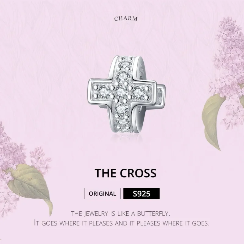 (image for) Pandora Style Silver Cross Charm - SCC1292 - View 2