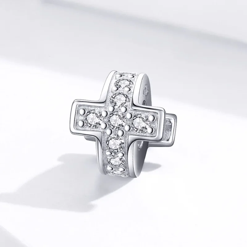(image for) Pandora Style Silver Cross Charm - SCC1292 - View 3