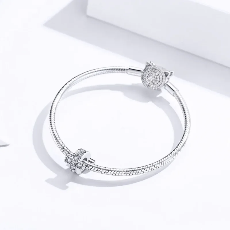 (image for) Pandora Style Silver Cross Charm - SCC1292 - View 4