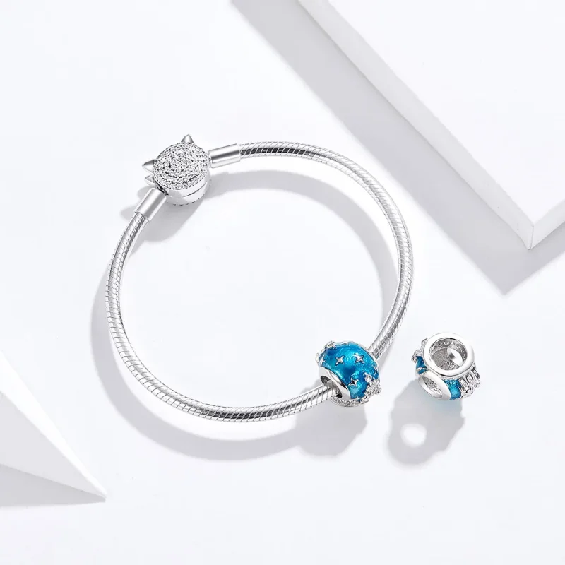 (image for) Pandora Style Silver Crystal Castle Charm - SCC1225 - View 3