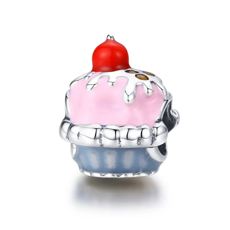 (image for) Pandora Style Silver Cup Cake Charm - SCC1084
