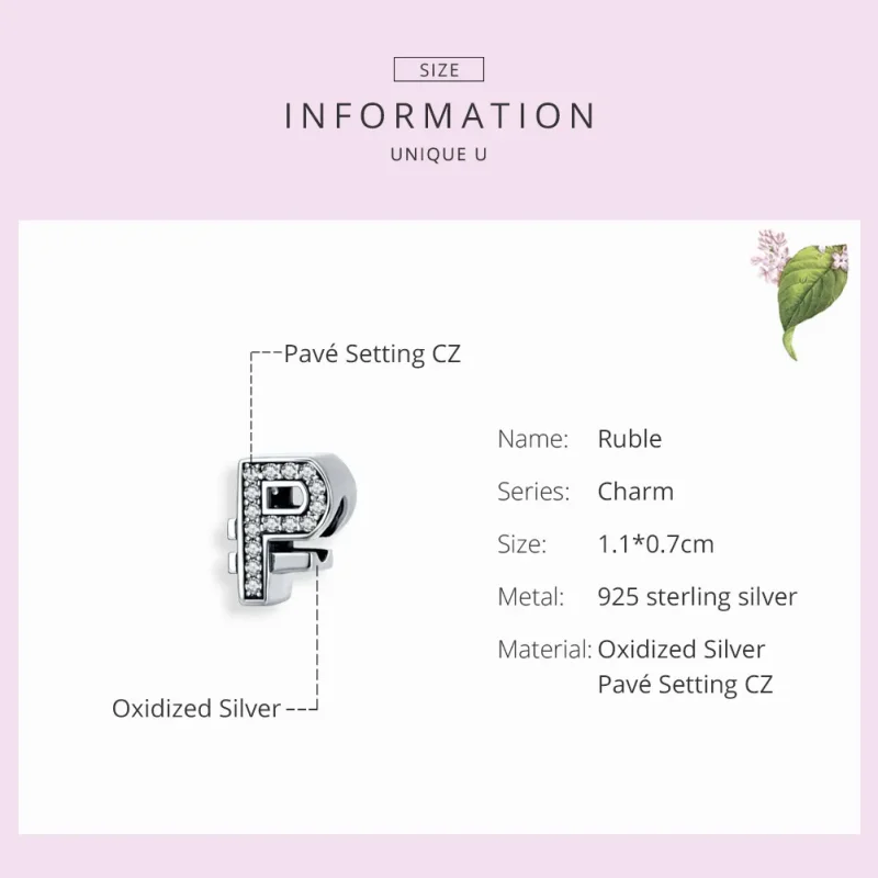 (image for) Pandora Style Silver Currency Ruble Charm - SCC1271 - View 3