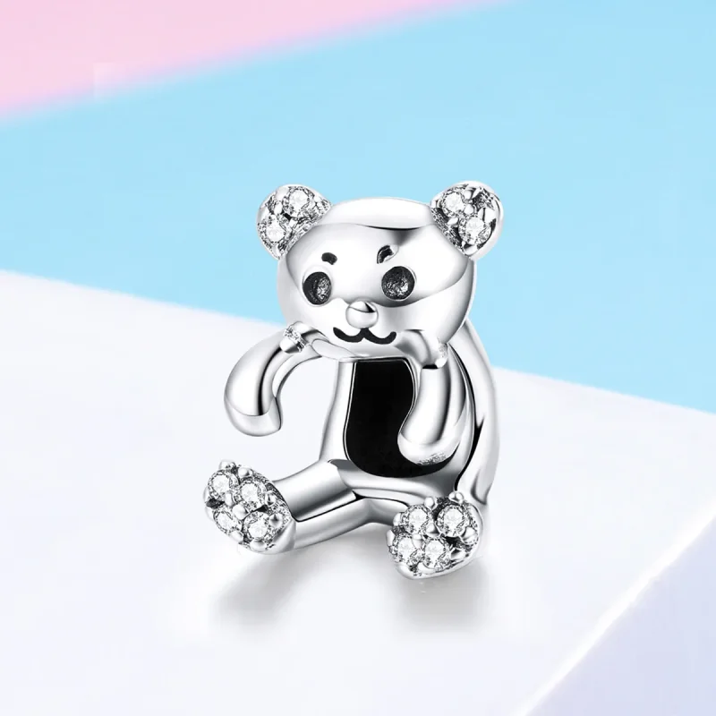 (image for) Pandora Style Silver Cute Bear Charm - SCC984 - View 2