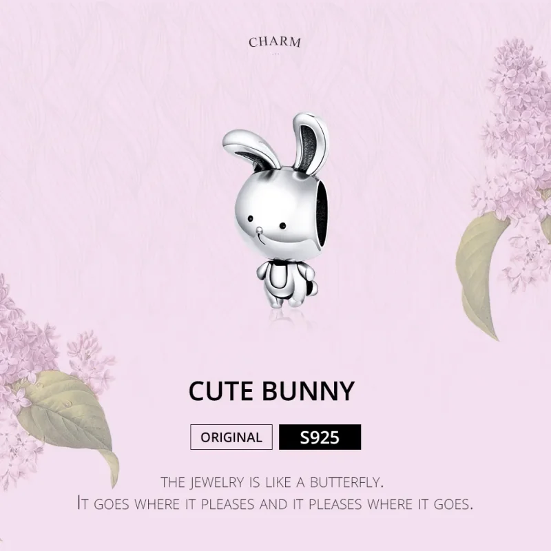 (image for) Pandora Style Silver Cute Bunny Charm - SCC1517 - View 6