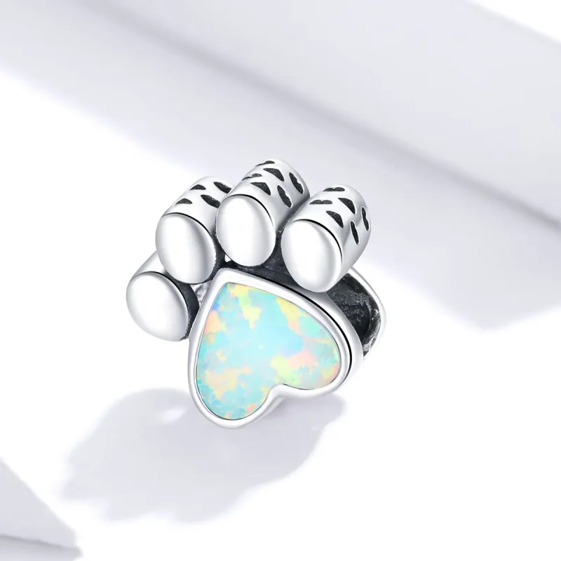 (image for) Pandora Style Silver Cute Dog Paw Charm - SCC1676 - View 2