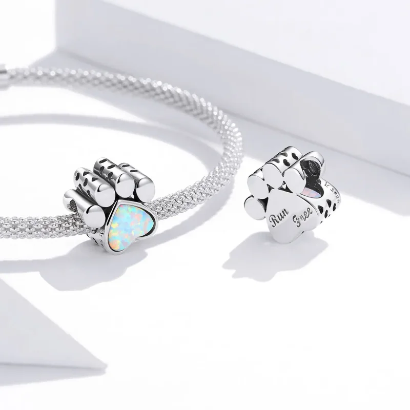 (image for) Pandora Style Silver Cute Dog Paw Charm - SCC1676 - View 4