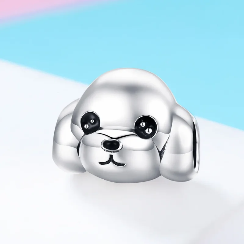 (image for) Pandora Style Silver Cute Poodle Charm - SCC837 - View 2