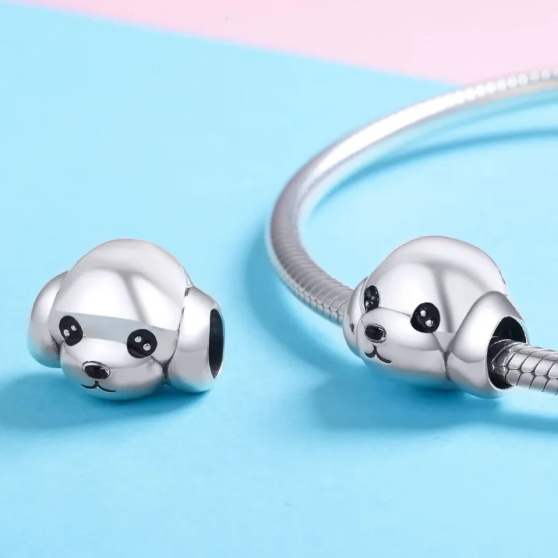 (image for) Pandora Style Silver Cute Poodle Charm - SCC837 - View 3