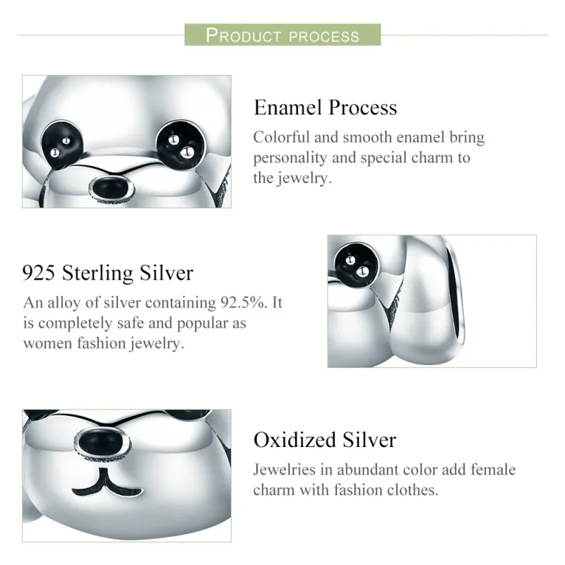 (image for) Pandora Style Silver Cute Poodle Charm - SCC837 - View 7
