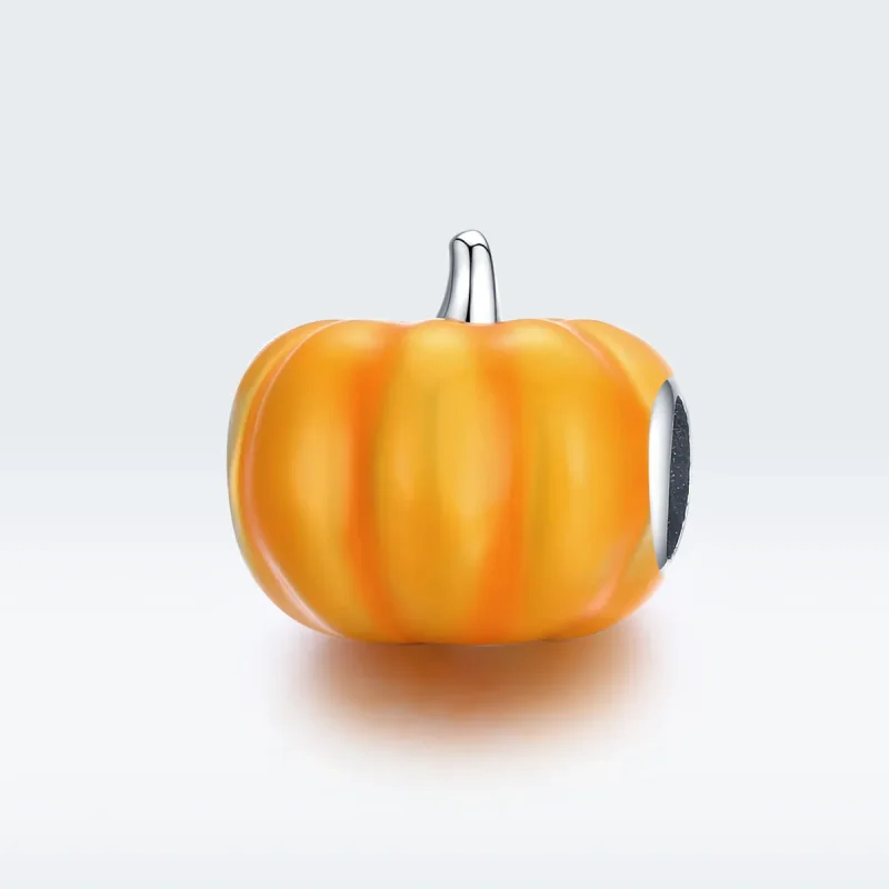 (image for) Pandora Style Silver Cute Pumpkin Charm - BSC333 - View 5