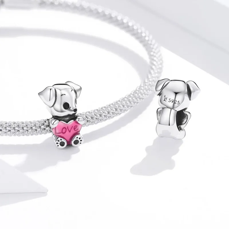(image for) Pandora Style Silver Cute Puppy Charm - SCC1677 - View 4