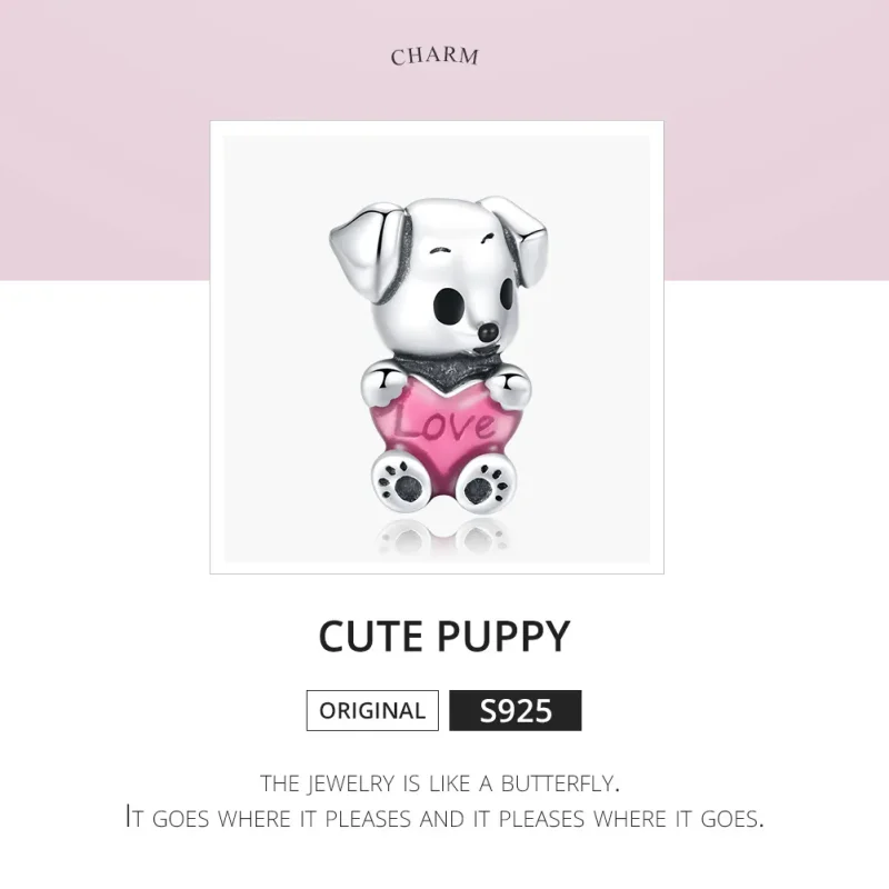(image for) Pandora Style Silver Cute Puppy Charm - SCC1677 - View 6