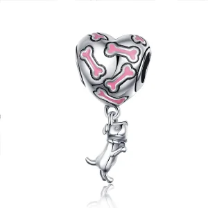 (image for) Pandora Style Silver Cute Puppy Dangle Charm - SCC1199