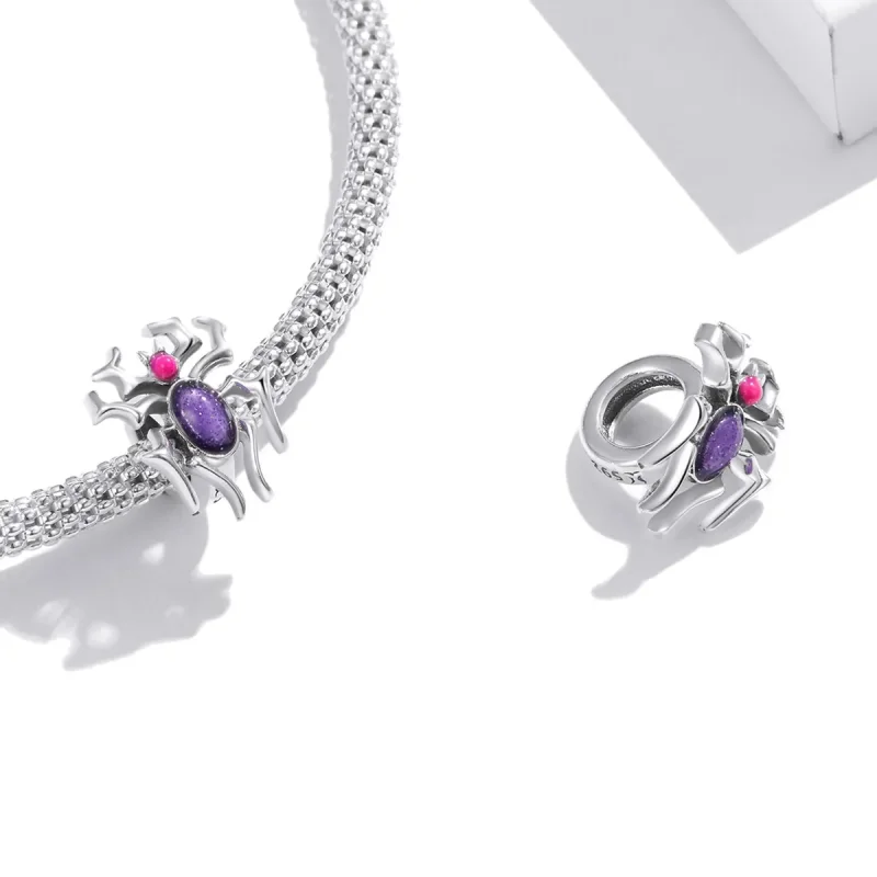 (image for) Pandora Style Silver Cyberpunk - Spider Charm - SCC1842 - View 4