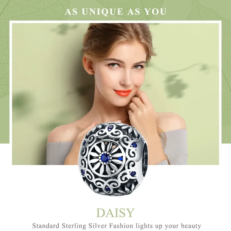 (image for) Pandora Style Silver Daisy Charm - SCC1119 - View 2