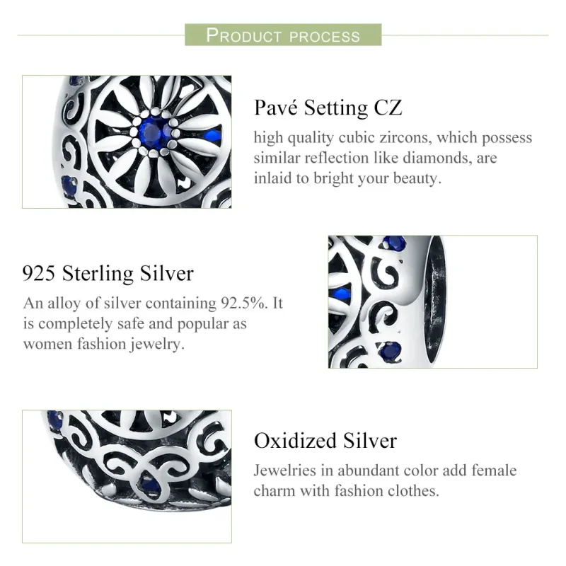 (image for) Pandora Style Silver Daisy Charm - SCC1119 - View 5