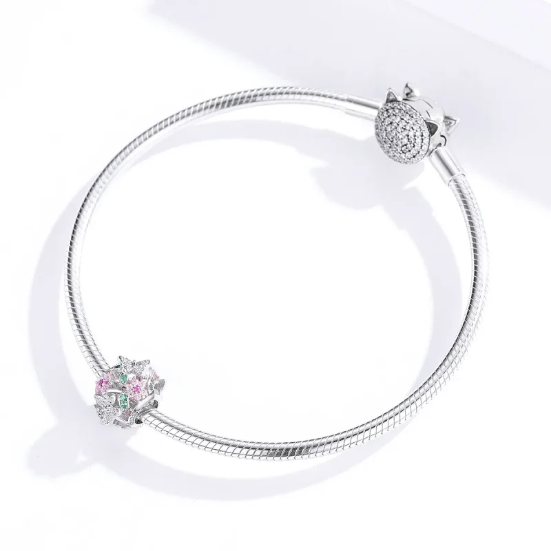 (image for) Pandora Style Silver Dancing Butterfly Charm - BSC116 - View 3