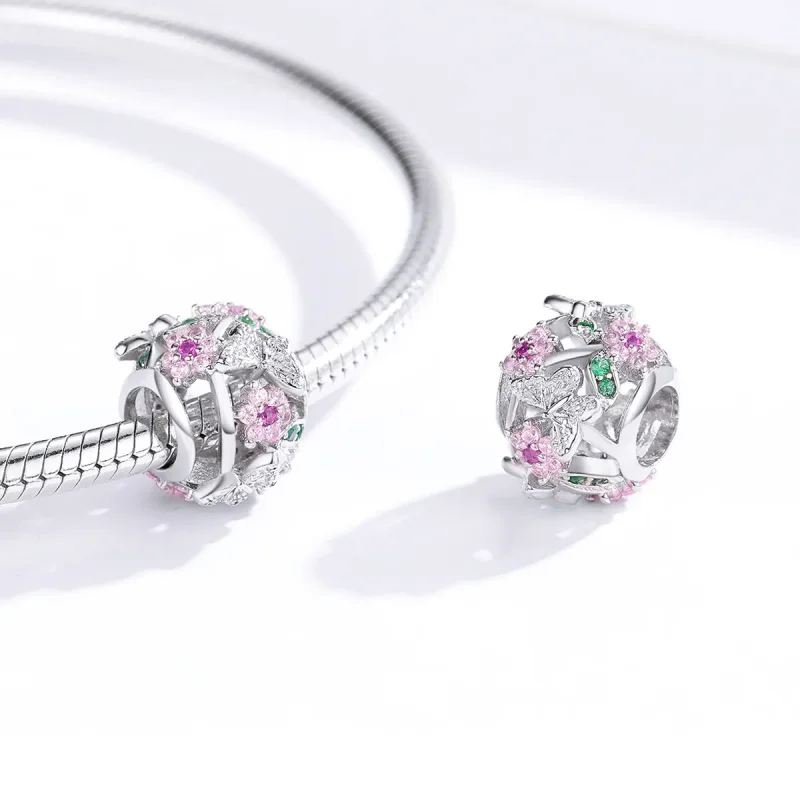 (image for) Pandora Style Silver Dancing Butterfly Charm - BSC116 - View 4