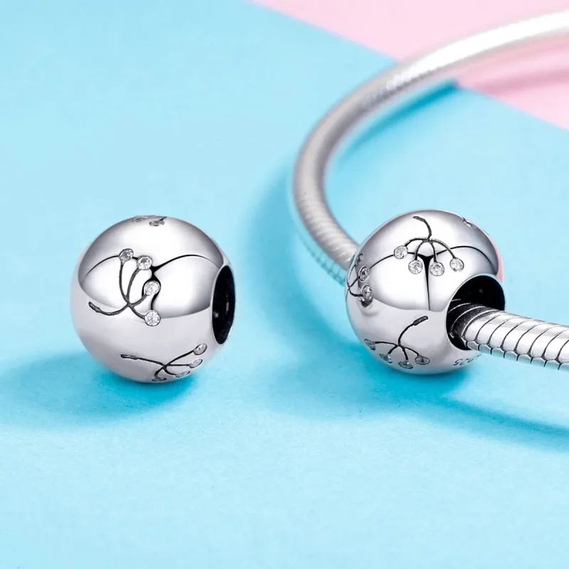 (image for) Pandora Style Silver Dandelion Charm - BSC053 - View 4