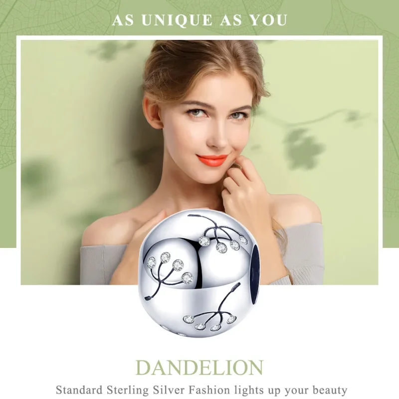 (image for) Pandora Style Silver Dandelion Charm - BSC053 - View 6
