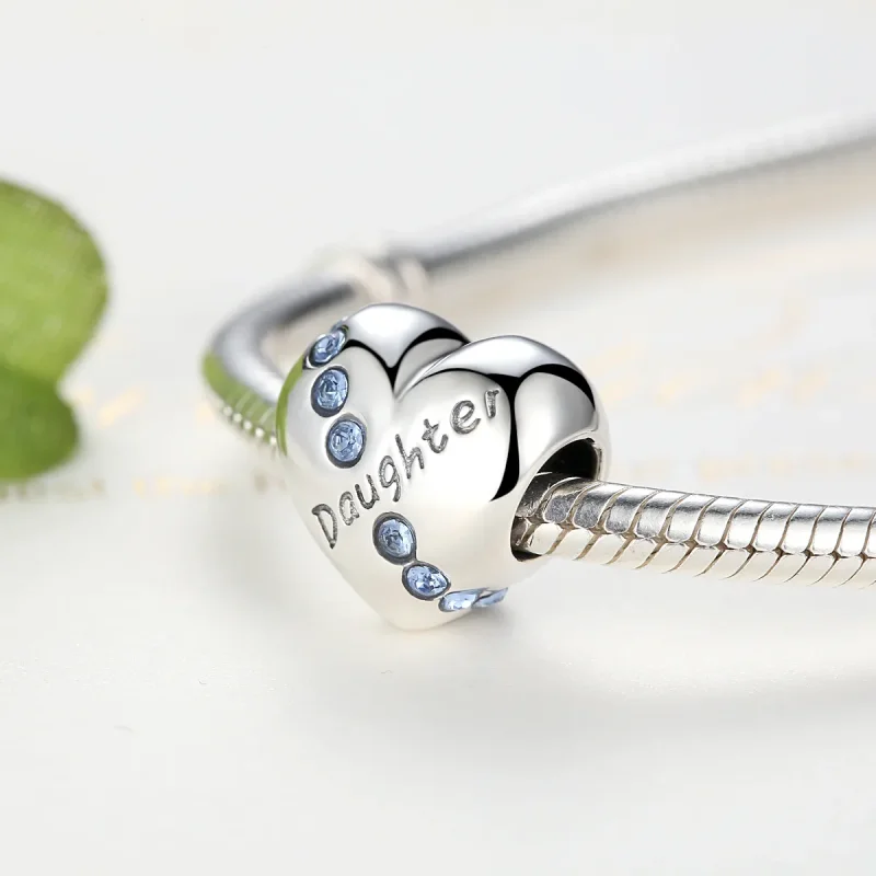 (image for) Pandora Style Silver Daughter Heart Charm - SCC007 - View 4