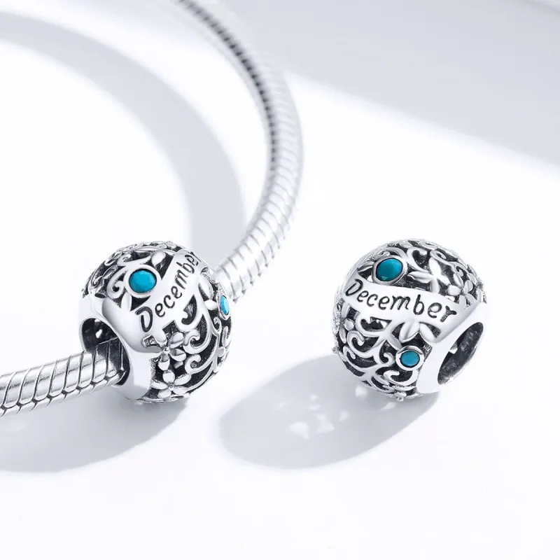 (image for) Pandora Style Silver December Birthstone Charm - SCC1385-12 - View 2