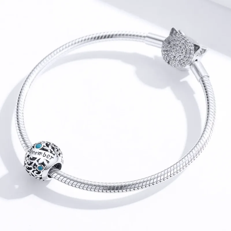 (image for) Pandora Style Silver December Birthstone Charm - SCC1385-12 - View 3