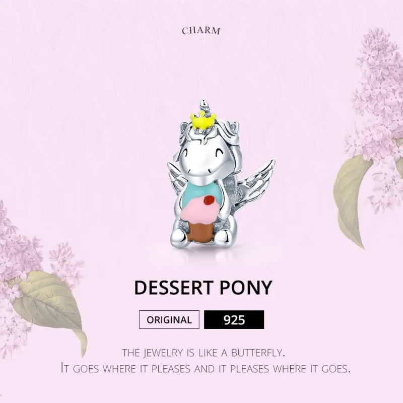 (image for) Pandora Style Silver Dessert Unicorn Charm - SCC1872 - View 8