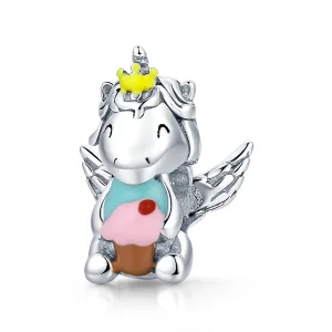 (image for) Pandora Style Silver Dessert Unicorn Charm - SCC1872