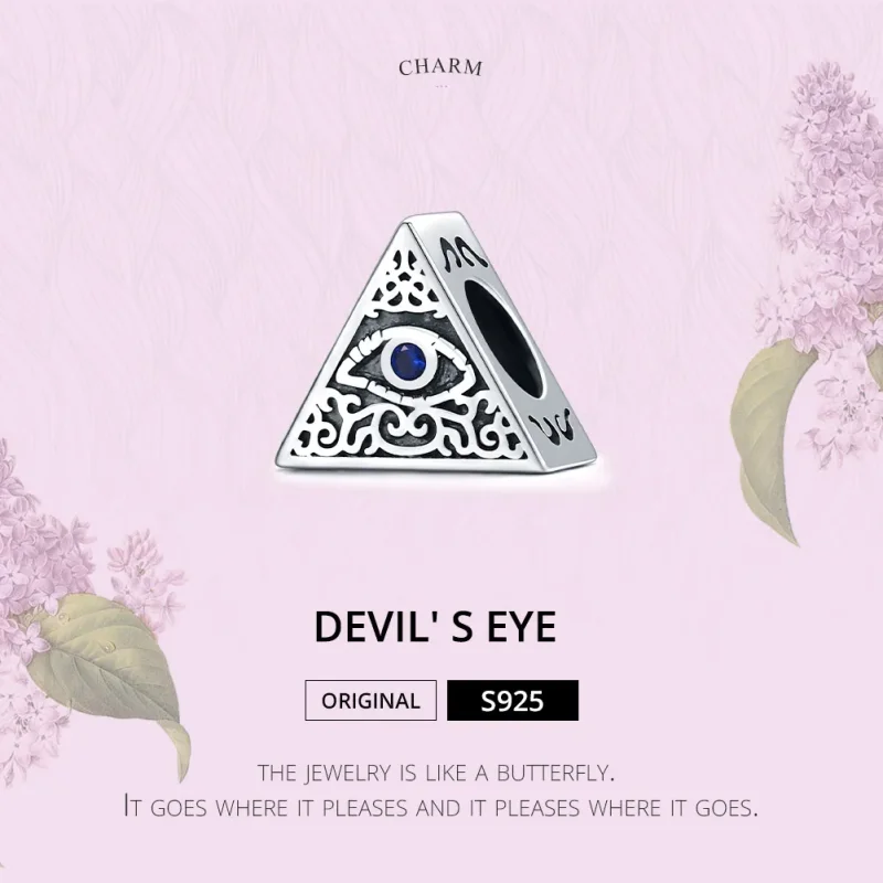 (image for) Pandora Style Silver Devil's Eye Charm - SCC1567 - View 6