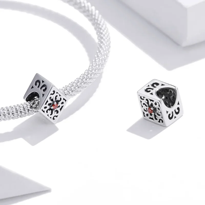 (image for) Pandora Style Silver Diamond Charm - SCC1825 - View 4