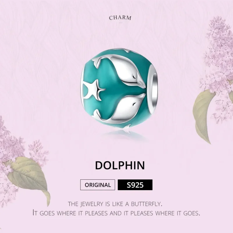 (image for) Pandora Style Silver Dolphin Charm - SCC1295 - View 2