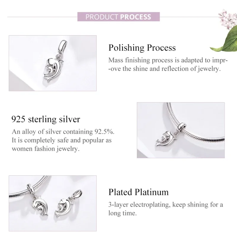 (image for) Pandora Style Silver Dolphin Dangle - SCC1206 - View 4
