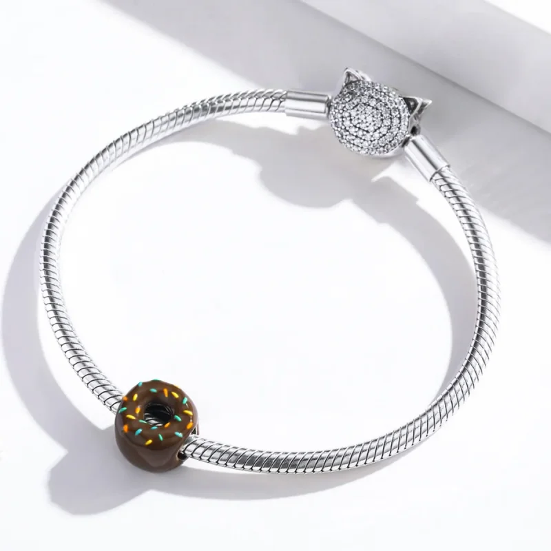 (image for) Pandora Style Silver Donut Charm - SCC1820 - View 3
