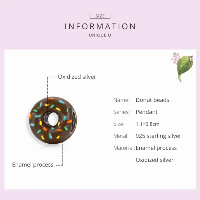 (image for) Pandora Style Silver Donut Charm - SCC1820 - View 7