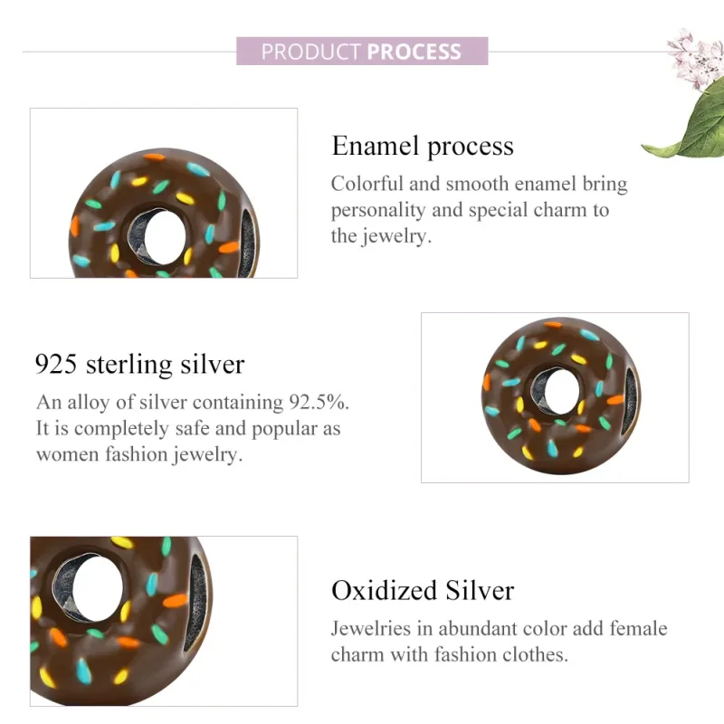 (image for) Pandora Style Silver Donut Charm - SCC1820 - View 8