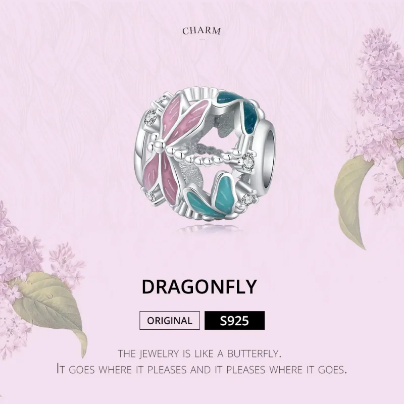 (image for) Pandora Style Silver Dragonfly Charm - BSC198 - View 6