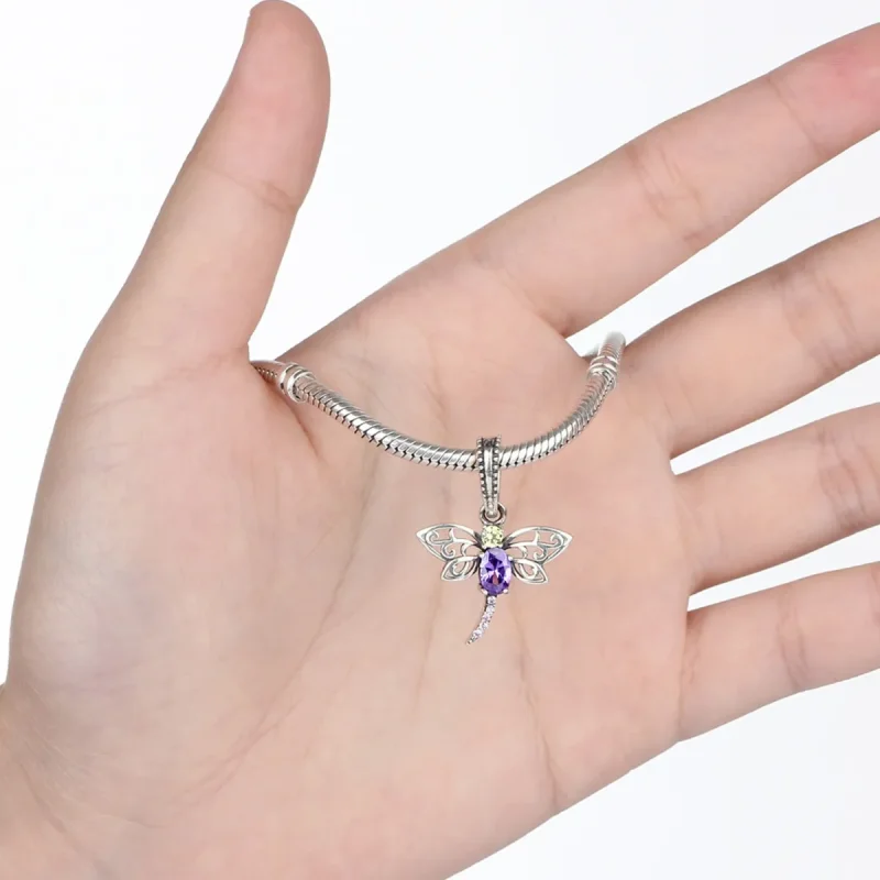 (image for) Pandora Style Silver Dragonfly Dangle - SCC048 - View 5
