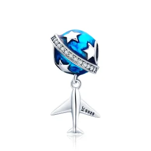(image for) Pandora Style Silver Dream Airplane For Travel Around Charm - SCC887