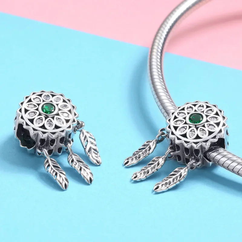 (image for) Pandora Style Silver Dreamcatcher Charm - SCC893 - View 3