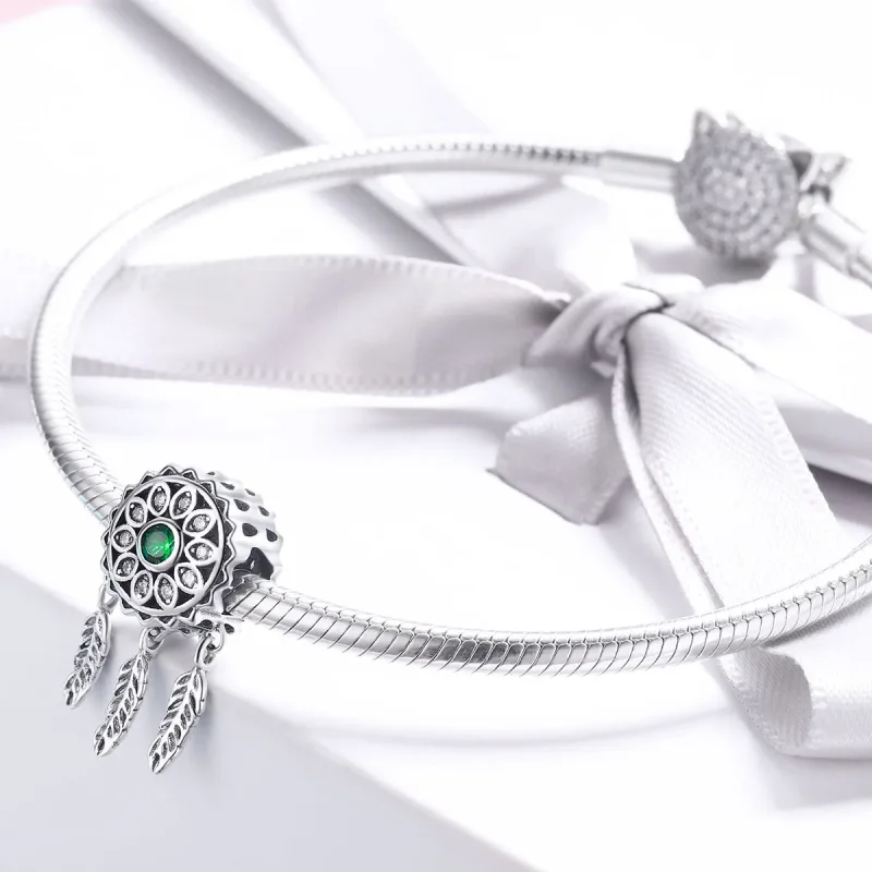 (image for) Pandora Style Silver Dreamcatcher Charm - SCC893 - View 4